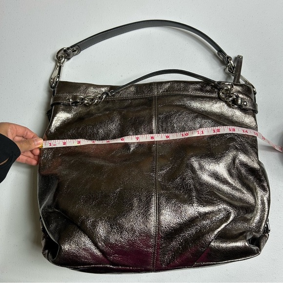 Coach Metallic Purse Bag Tote | N. C1182-F16618 | Convertible Strap Handles - Picture 4 of 12